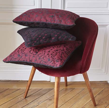 Estampe Deco Plum Cushion Cover by Le Jacquard Francais