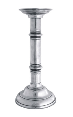 Classic Pewter Pillar Candlestick (Medium) by Vagabond House