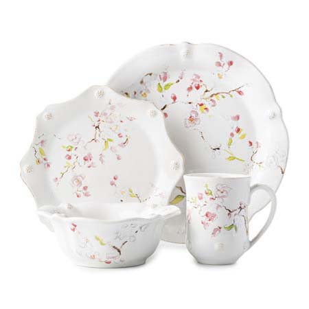 Berry & Thread Floral Sketch Cherry Blossom 4pc Setting by Juliska