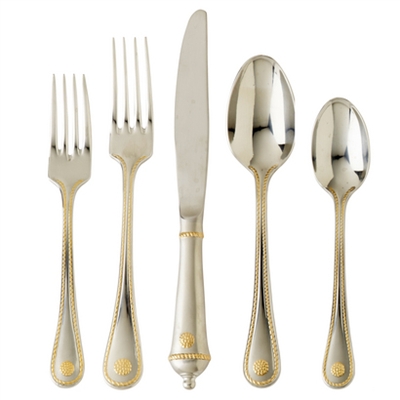 Berry and Thread Metalware 5 PC setting with Gold Accents by Juliska