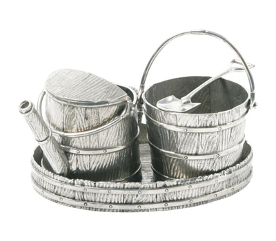 Pail and Bucket Pewter Creamer Set by Vagabond House