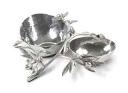 Olive Steel Double Serving Bowl by Vagabond House