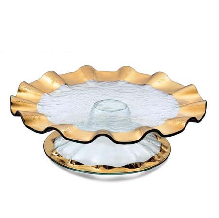 Ruffle 14 1/4" Pedestal Cake Plate by Annieglass