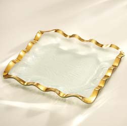 Ruffle 15" Square Tray by Annieglass