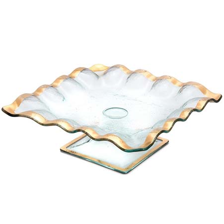 Ruffle 11.5" Square Cake Stand by Annieglass