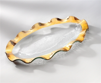 Ruffle 14 1/2" x 9 1/2" Oval Platter by Annieglass