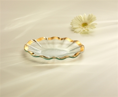 Ruffle 8 1/2" x 6 1/2" Small Oval Tray by Annieglass