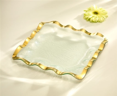 Ruffle 15" Square Tray by Annieglass