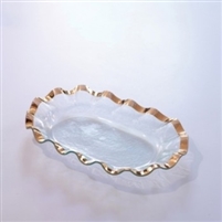 Ruffle Large Shallow Oval Serving Bowl by Annieglass