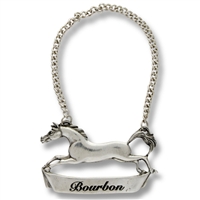 Galloping Steed Pewter Bourbon Tag by Vagabond House