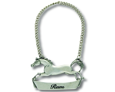 Galloping Steed Pewter Rum Tag by Vagabond House