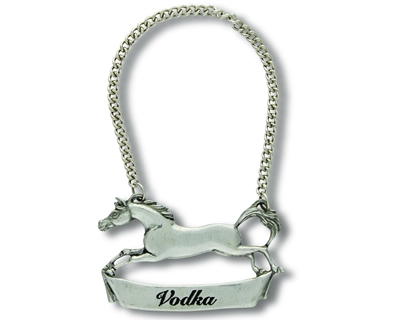 Galloping Steed Pewter Vodka Tag by Vagabond House