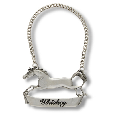 Galloping Steed Pewter Whiskey Tag by Vagabond House