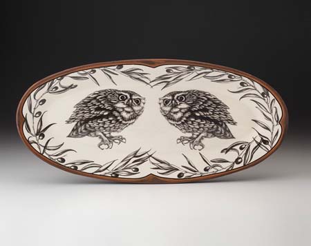 Screech Owl 2 Fish Platter by Laura Zindel Design