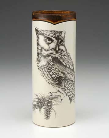 Screech Owl #1 Small Vase by Laura Zindel Design