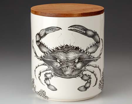 Blue Crab Large Canister with Lid by Laura Zindel Design