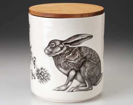 Crouching Hare Large Canister with Lid by Laura Zindel Design