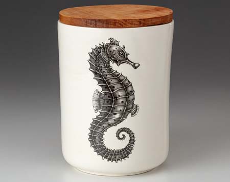 Seahorse Medium Canister with Lid by Laura Zindel Design