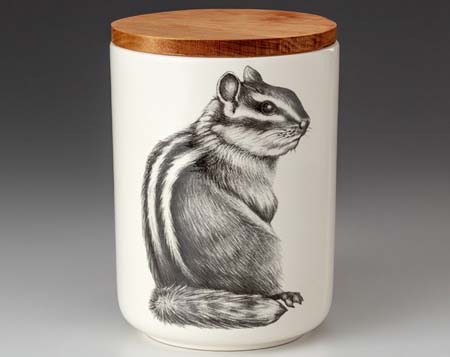 Chipmunk #3 Medium Canister with Lid by Laura Zindel Design