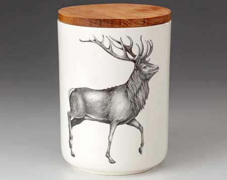 Red Buck Medium Canister with Lid by Laura Zindel Design
