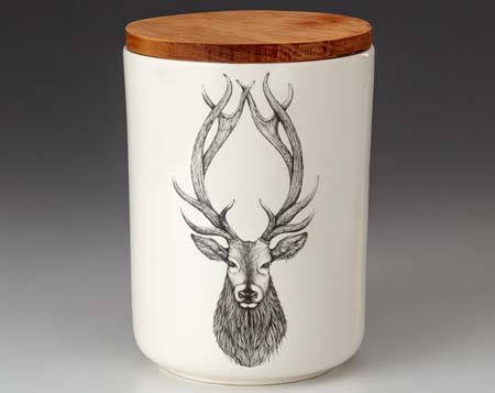 Red Stag Medium Canister with Lid by Laura Zindel Design