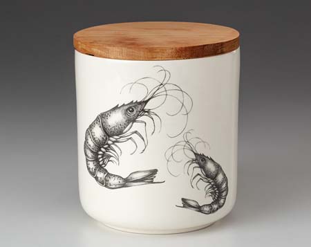 Shrimp Small Canister with Lid by Laura Zindel Design