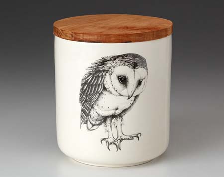 Barn Owl Small Canister with Lid by Laura Zindel Design
