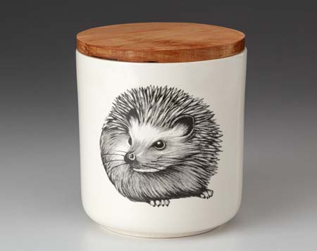 Hedgehog #2 Small Canister with Lid by Laura Zindel Design