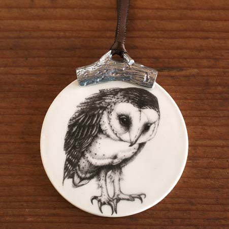 Barn Owl Ornament by Laura Zindel Design