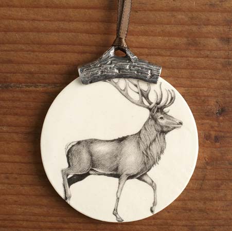 Red Buck Ornament by Laura Zindel Design