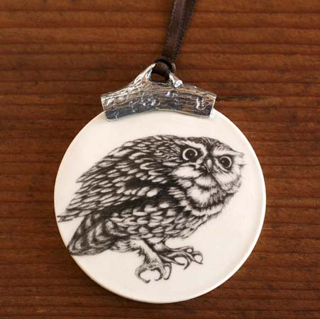 Screech Owl #2 Ornament by Laura Zindel Design