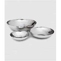 Luna Hand Hammered Stainless Round Bowls by Mary Jurek Design