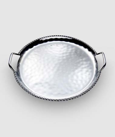 Paloma Round Tray with Braided Wire & Handles 16.5" by Mary Jurek Design