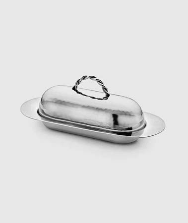 Paloma Covered Butter Dish with Braided Wire by Mary Jurek Design