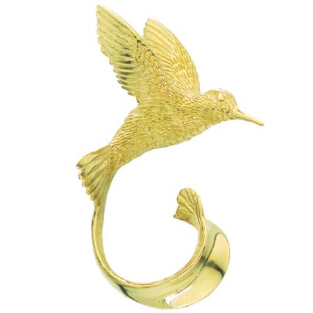 Hummingbird Pin in 14K and 18K Gold by Grainger McKoy