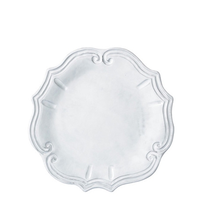 Incanto White Baroque Salad Plate by Vietri