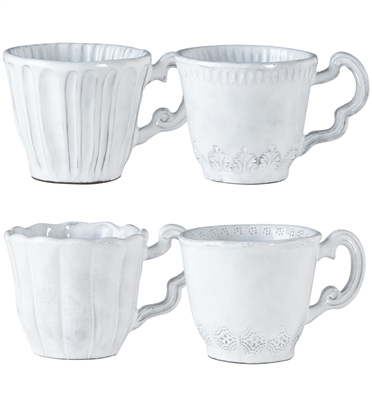 Incanto White Assorted Mugs by Vietri