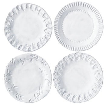 Incanto White Assorted Canape Plates by Vietri