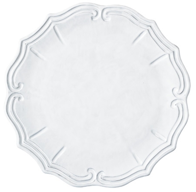 Incanto White Baroque Service Plate / Charger by Vietri