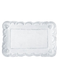 Incanto White Lace Small Rectangular Platter by Vietri