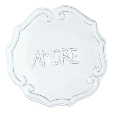 Incanto White Amore Plate by Vietri