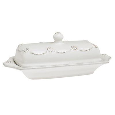 Berry and Thread White Butter Dish by Juliska