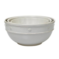 Berry and Thread White Mixing Bowls (Set of 3) by Juliska