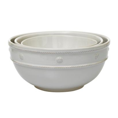 Berry and Thread White Mixing Bowls (Set of 3) by Juliska