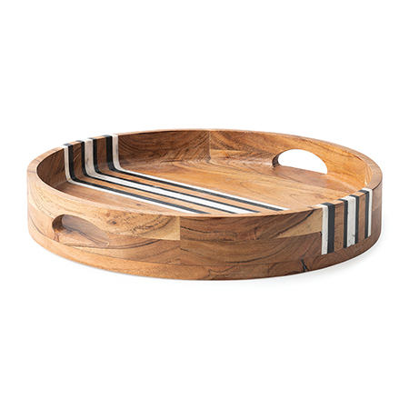 Juliska - Stonewood Stripe Round Tray - Natural Multi