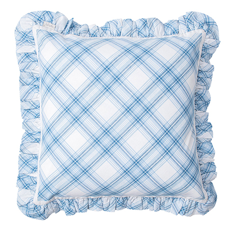 Juliska - Tartan Chambray Ruffle Pillow 18"