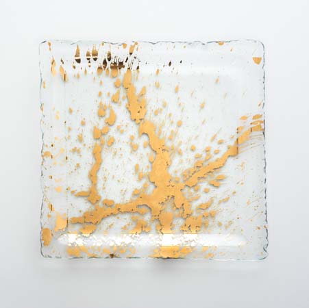 Jaxson 13" Gold Square Tray by Annieglass