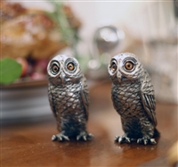 Owl Pewter Salt and Pepper Shakers by Vagabond House