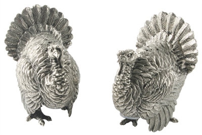 Turkey Pewter Salt and Pepper Shakers by Vagabond House