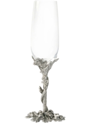 Acorn/Oak Leaf Pewter Stem Champagne Flute by Vagabond House